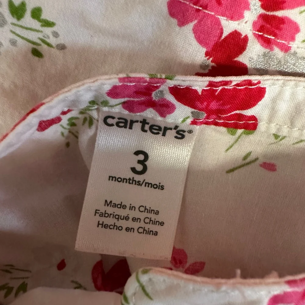 Lot of 4 Baby Girl Carter's Coral Ruffle Romper Jacket Top 3 Months Bundle